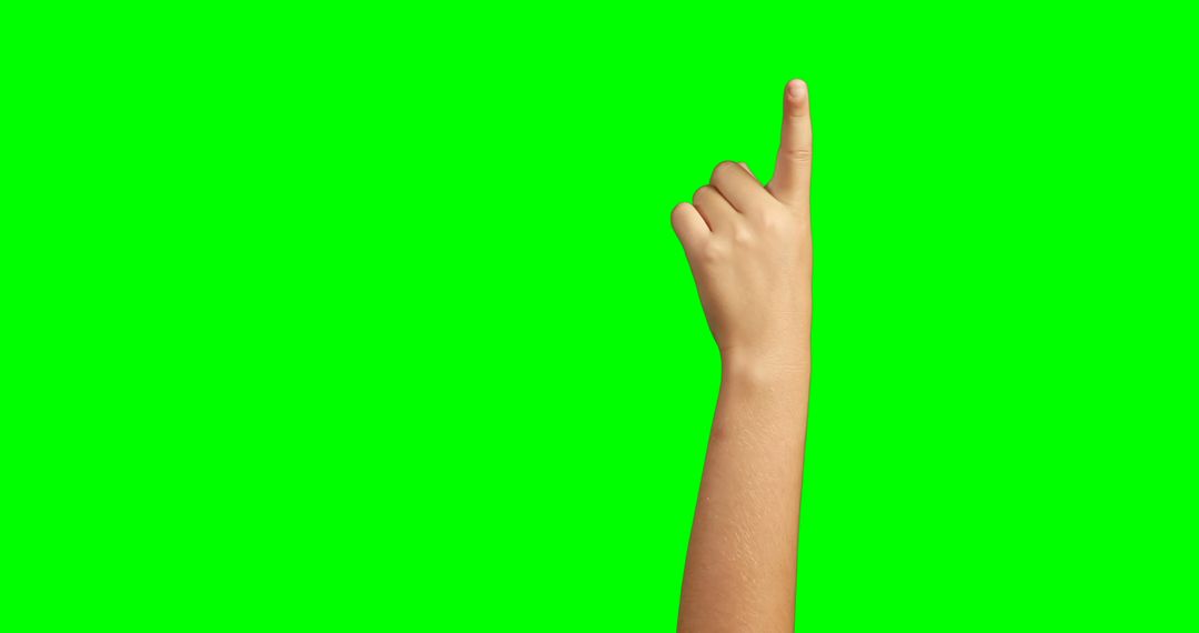 Hand Pointing Upwards against Green Background - Free Images, Stock Photos and Pictures on Pikwizard.com