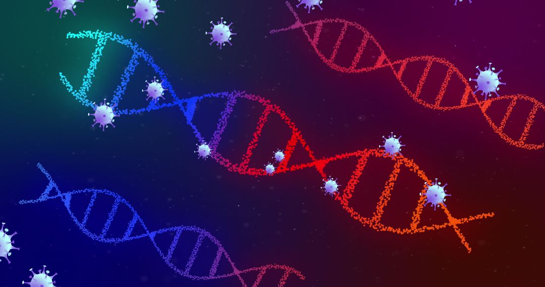 Digital Representation of COVID-19 and DNA Strands in Gradient Background