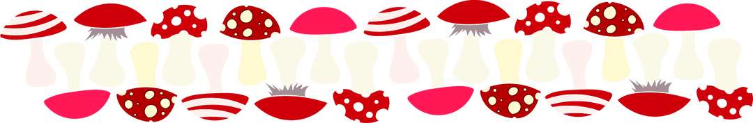 Transparent Pattern of Red Mushrooms for Creative Design