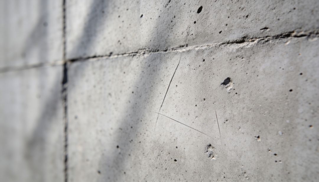 Weathered Concrete Panel Featuring Pockmarks Seams and Diagonal Shadow for Urban Texture