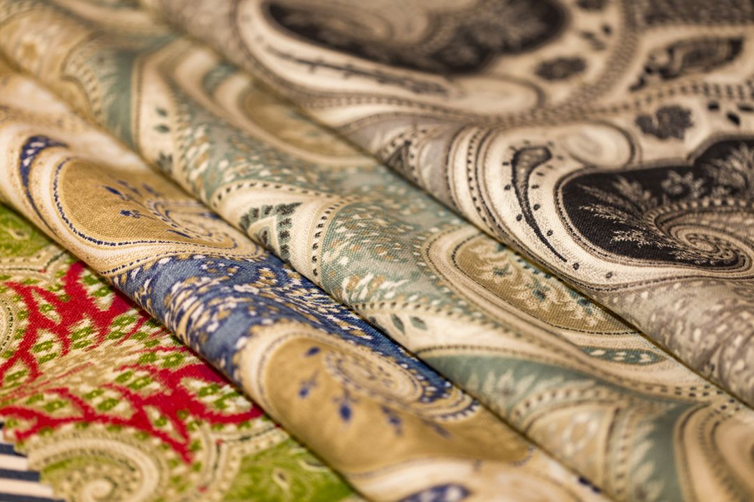 Close-Up of Assorted Vintage Paisley Fabrics - Free Images, Stock Photos and Pictures on Pikwizard.com