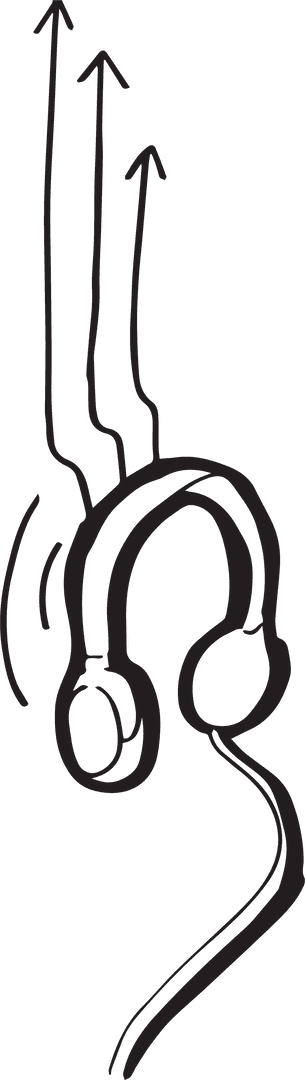 Transparent Vector Headphones with Arrows Illustration