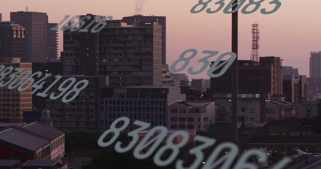 Digital Data Concepts Over Urban Skyline