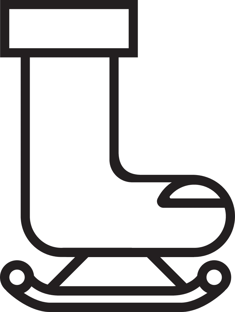 Ice Skating Boot Icon on Transparent Background