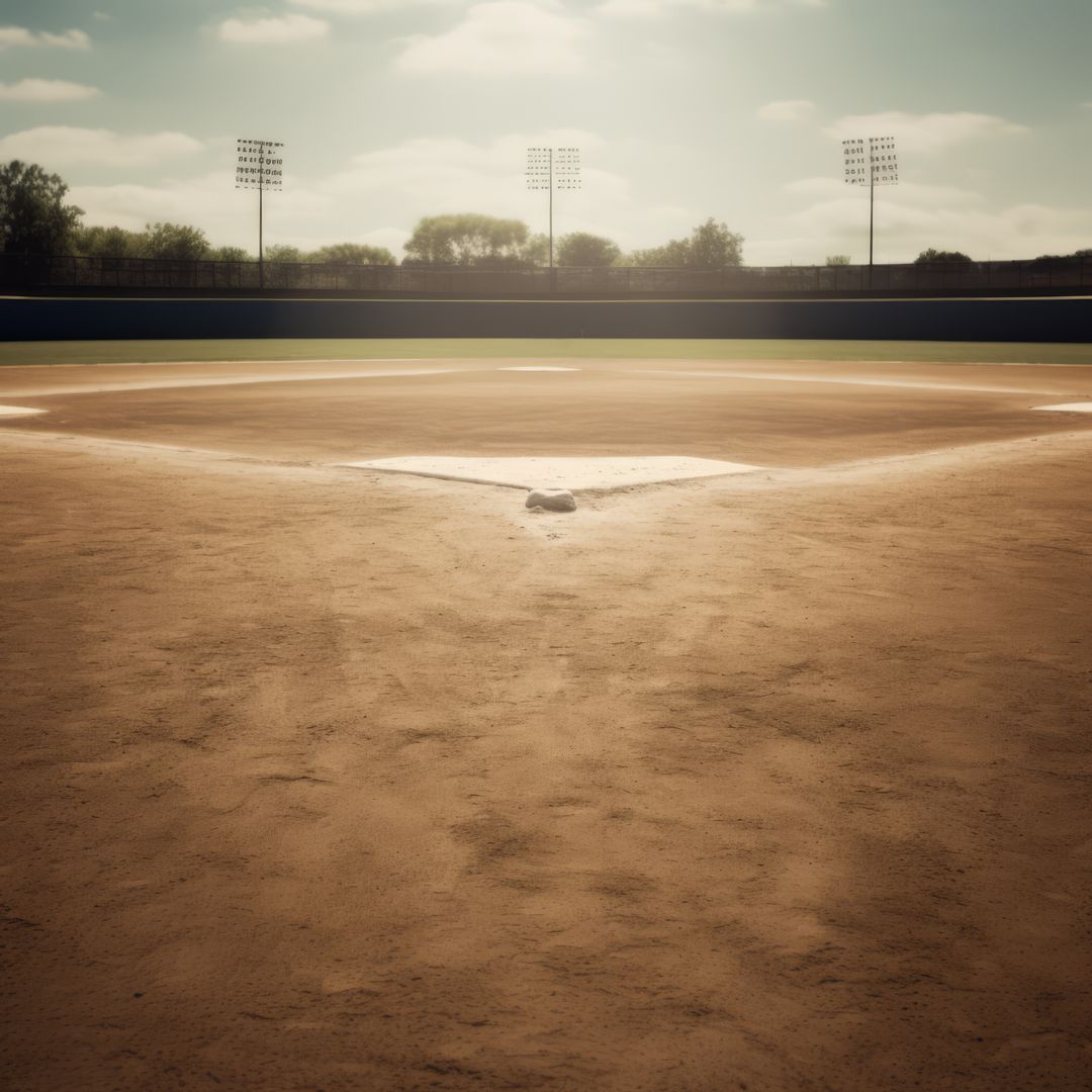 Warm Sunset Over Empty Baseball Field - Free Images, Stock Photos and Pictures on Pikwizard.com