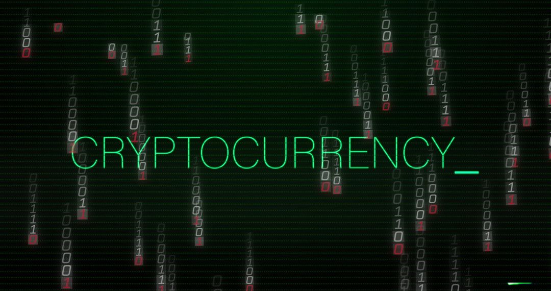 Futuristic Cryptocurrency Digital Display with Data Streams