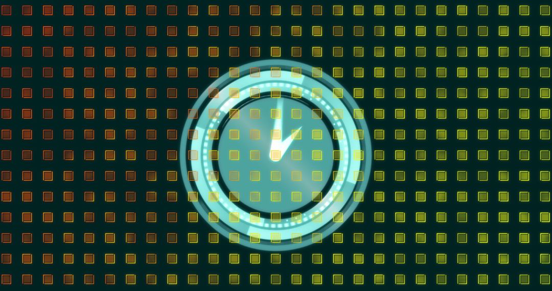 Digital Clock and Abstract Pattern Over Black Interface - Free Images, Stock Photos and Pictures on Pikwizard.com