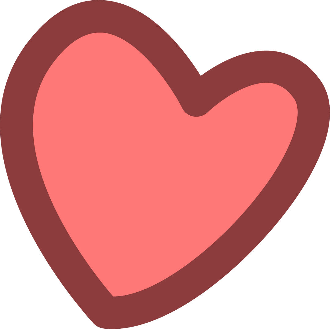Floating Heart Icon on Transparent Background in Simple Design