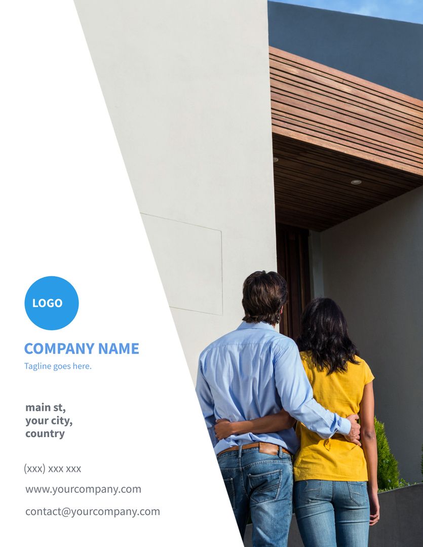 Couple Admiring Modern Home Embracing New Beginnings