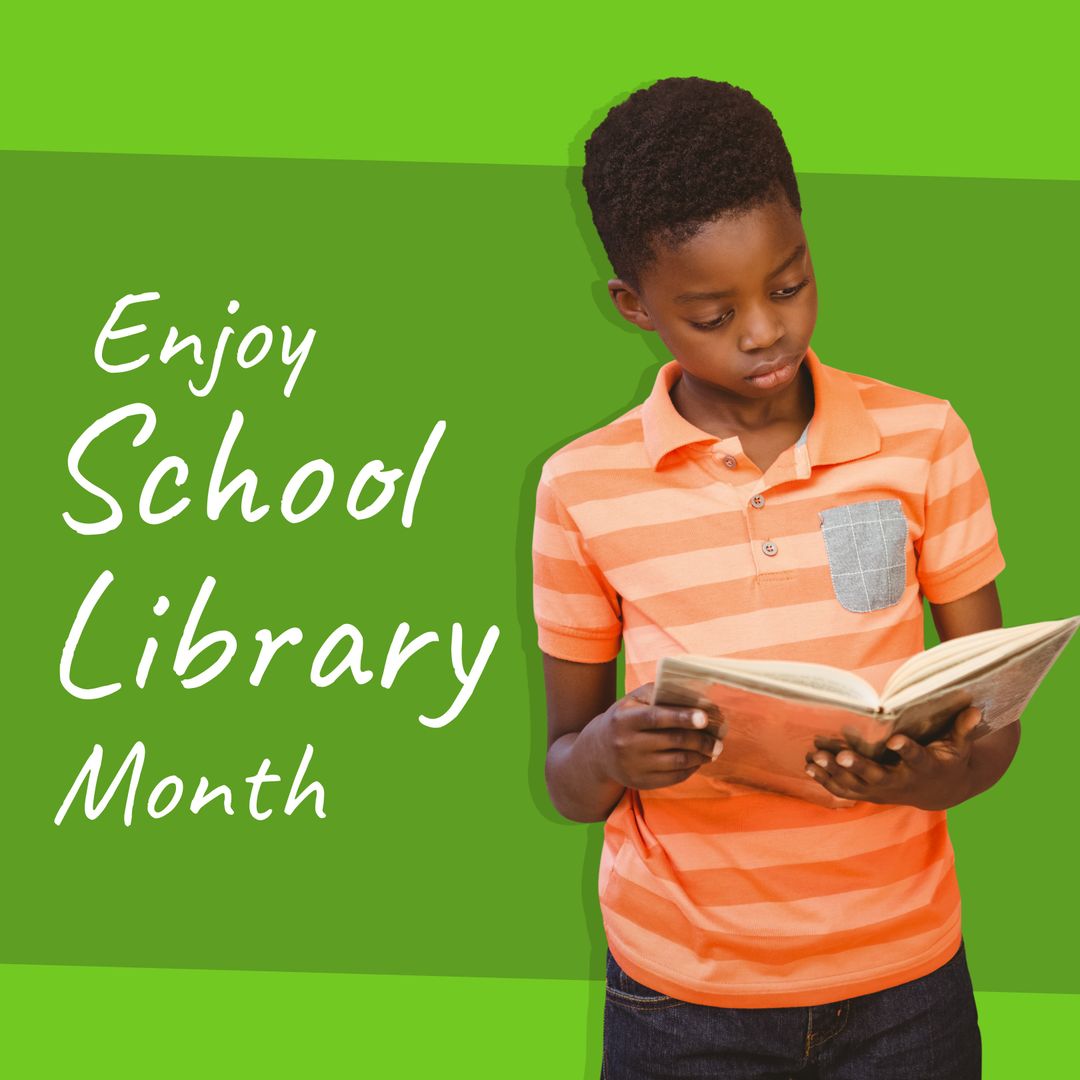 School Library Month Celebration with Reading Boy
