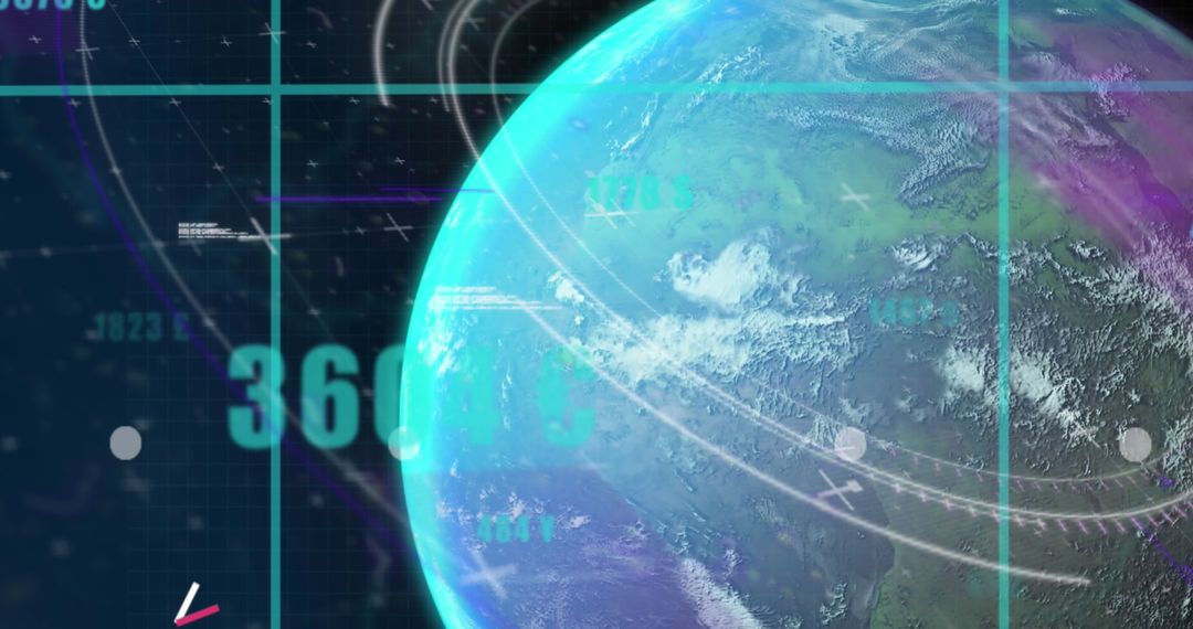 Digital Globe with Data Overlays and Technology Concept Art