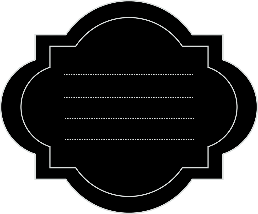Curved Black Label with Text Lines on Transparent Background - Download Free Stock Images Pikwizard.com