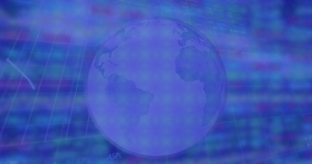 Globe Overlapping Financial Data and digital Elements
