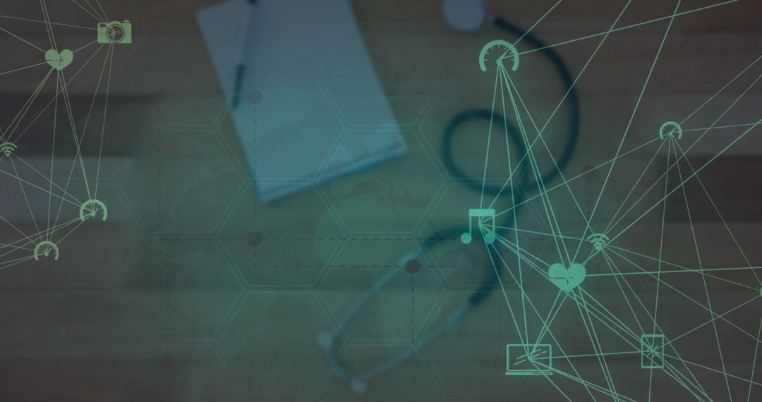 Digital Healthcare Connectivity Over Stethoscope Concept