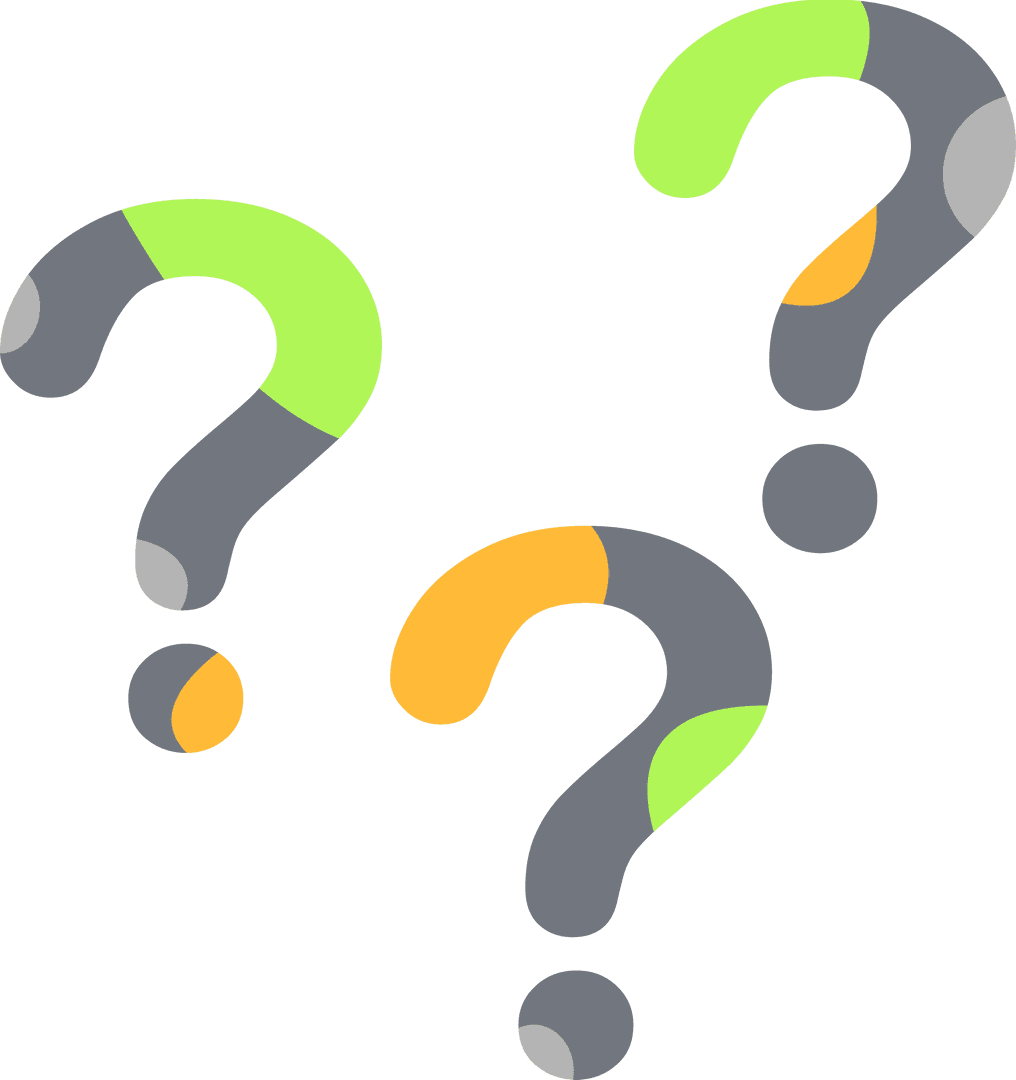 Colorful Transparent Question Marks Geometric Design