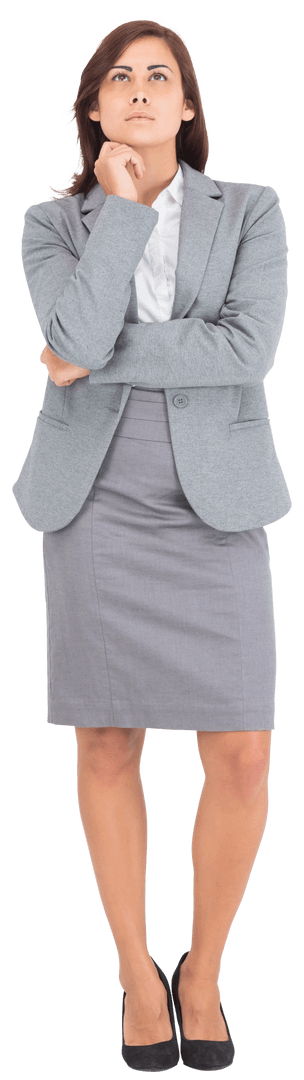 Focused Professional Businesswoman on Transparent Background