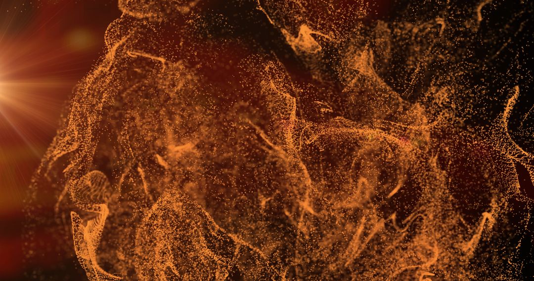 Dynamic Orange Particle Cloud Abstract Energy Swirl