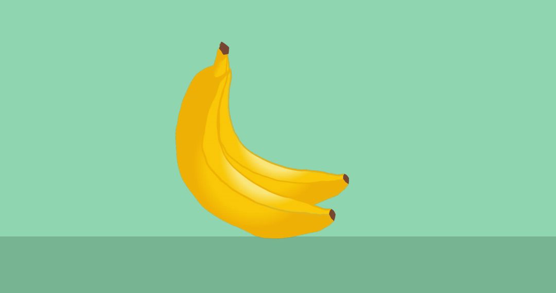 Minimalist Banana Icon on Green Background