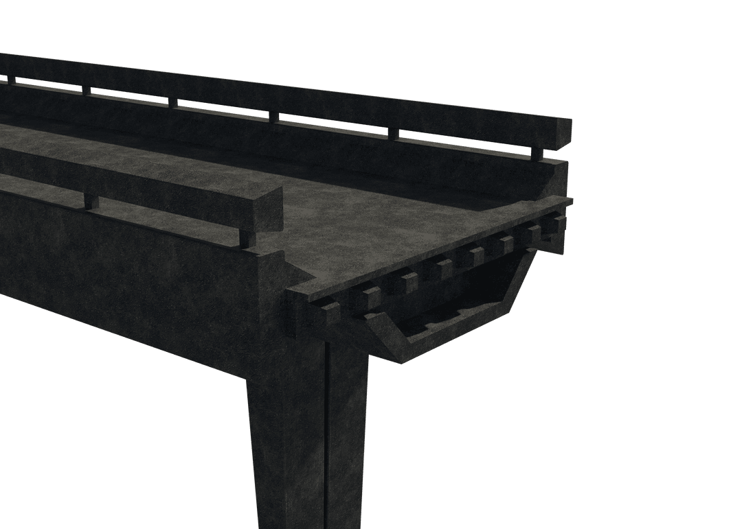 Dark Architectural Bridge Structure on Transparent Background