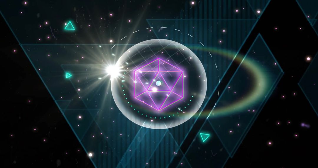 Futuristic Geometric Shapes with Glowing Brightness