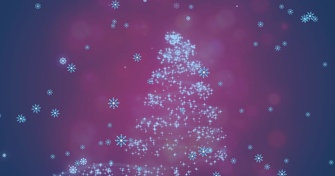 Sparkling Christmas Tree With Falling Snowflakes