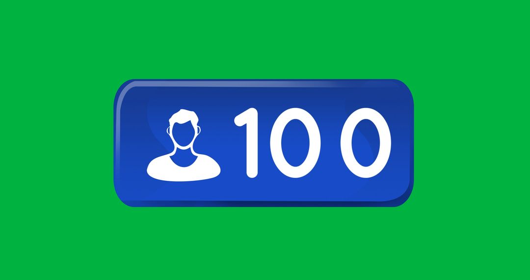 Friend Request Icon with Social Media Counter on Green Background