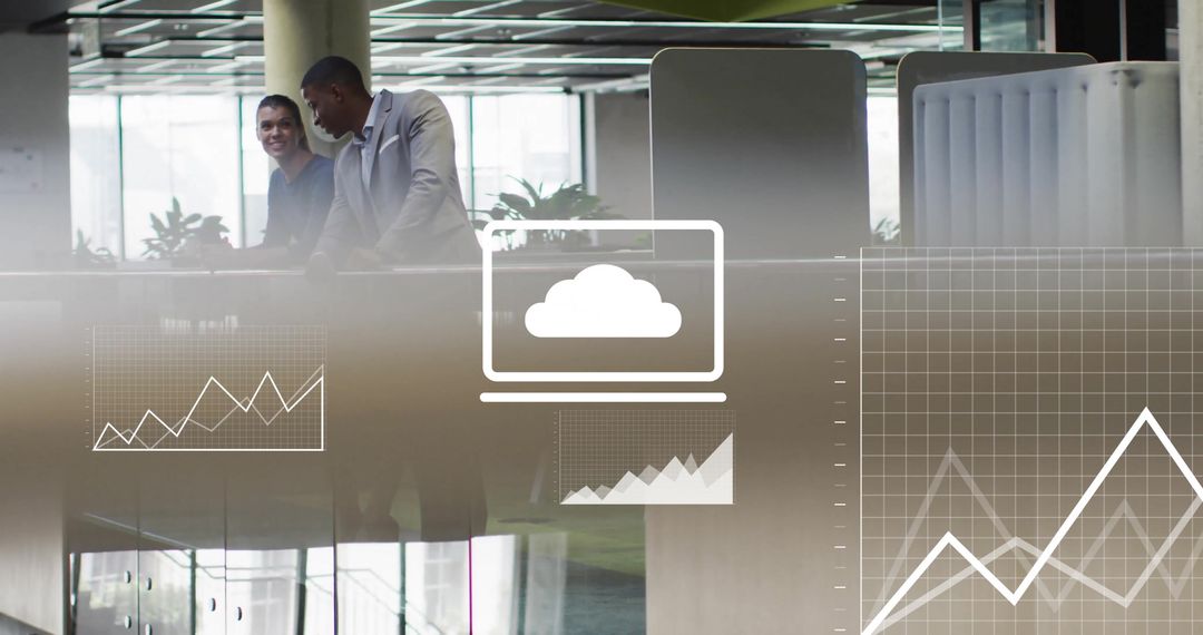 Business Colleagues Discussing Financial Data Concepts in Modern Office