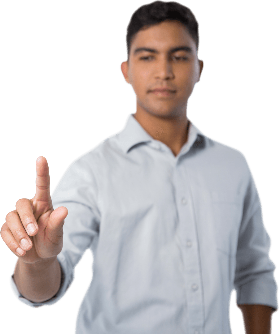 Man Using Transparent Virtual Screen Interface - Download Free Stock Images Pikwizard.com
