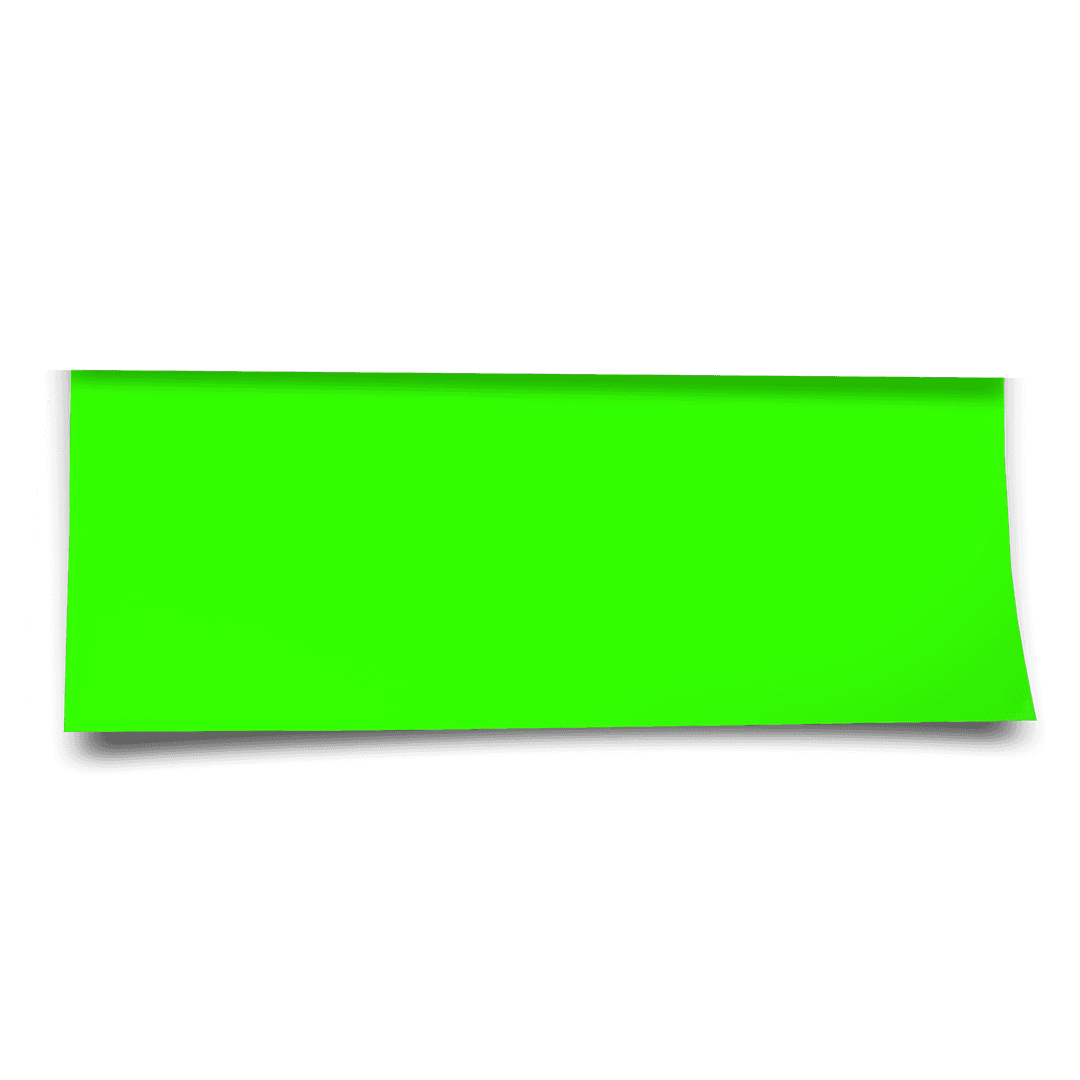 Bright Green Curved Shape with Copy Space on Transparent Background