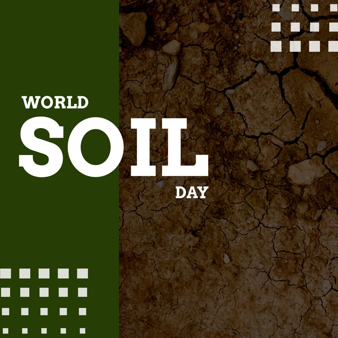 Celebrating World Soil Day with Cracked Earth and Green Highlights