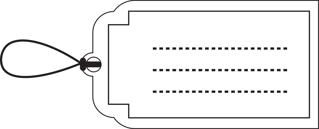 Transparent Tag Design with Copy Space Isolated on Background