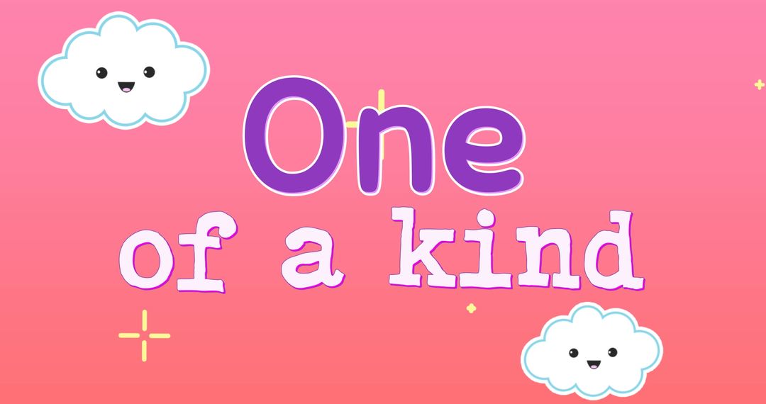 Cute Cloud Cartoon with Motivational One of a Kind Message