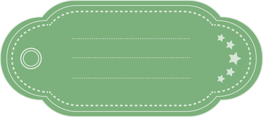Transparent Green Tag with Copy Space and Star Design