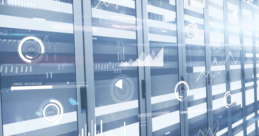 Modern Data Center with Digital Interface Elements