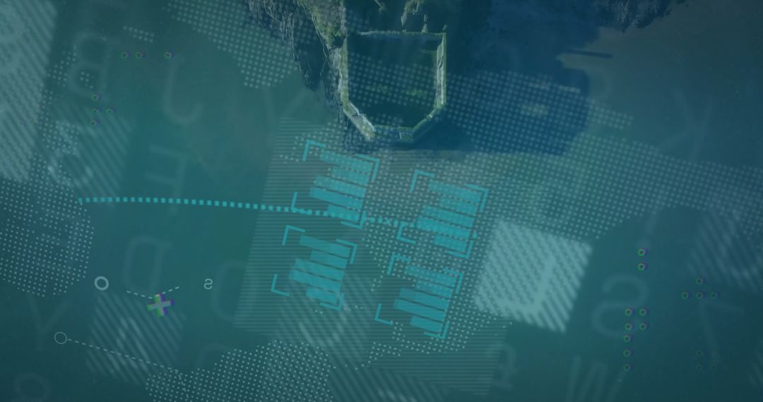 Futuristic Data Analytics Interface with Dotted Map Overlay