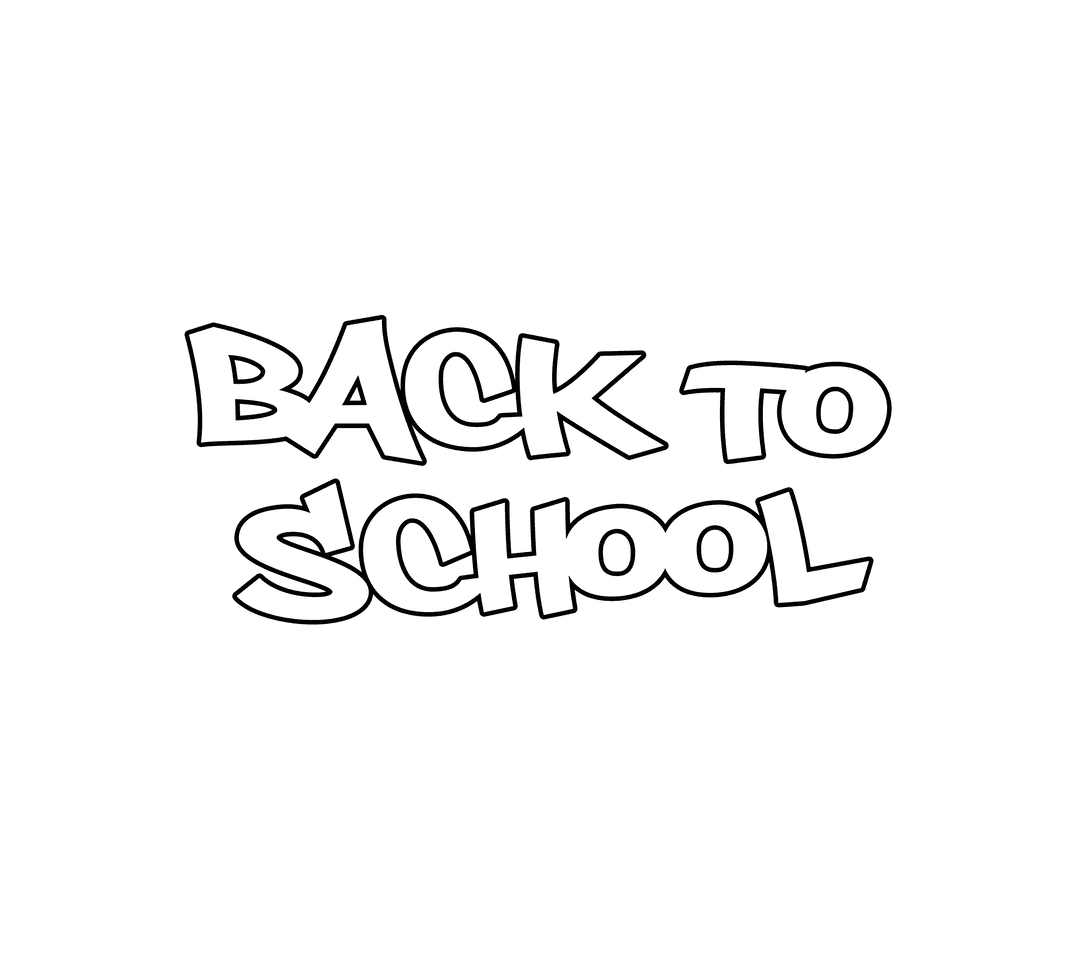 Colorful Back to School Text on Transparent Background