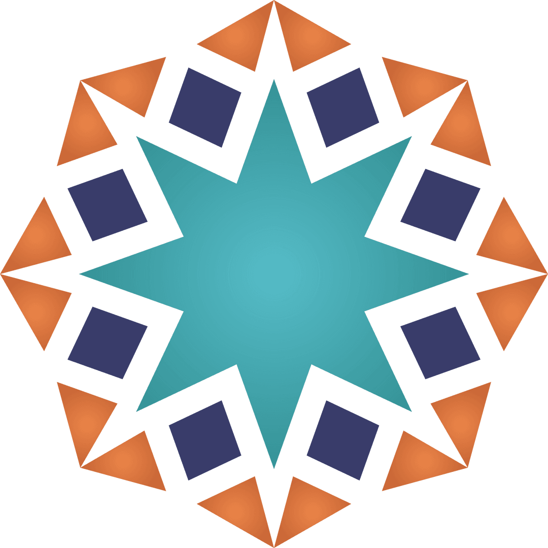 Abstract Geometric Star Ornament on Transparent Background