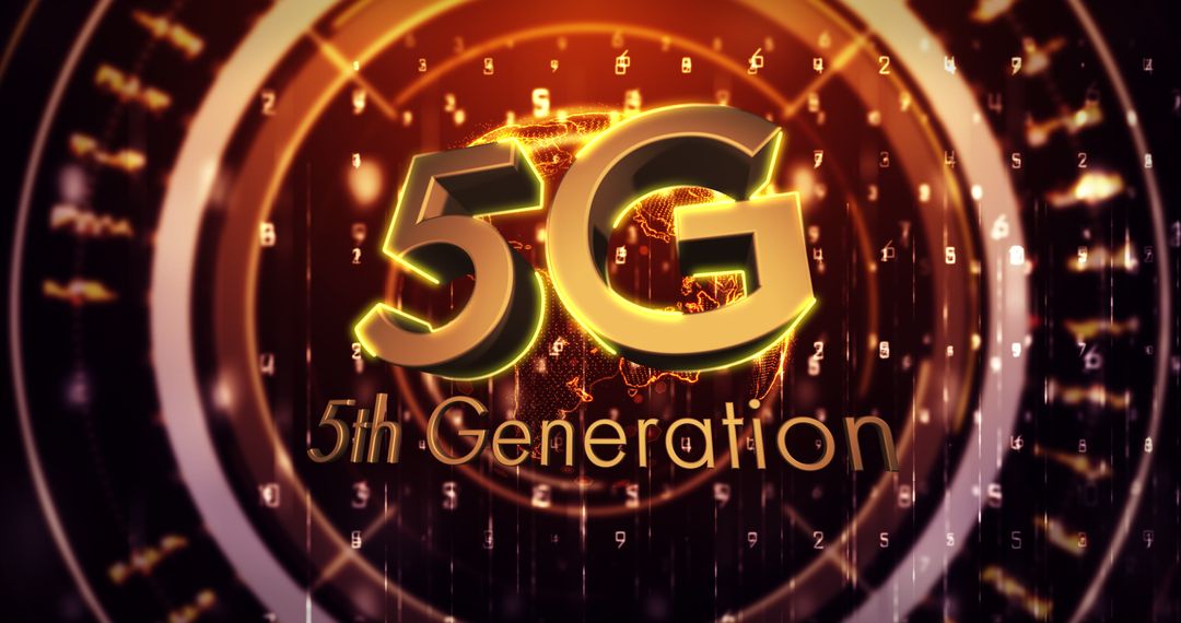 5G Technology Networking Concept with Spinning Globe