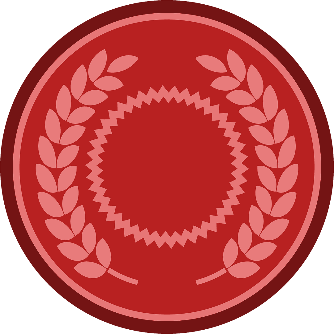 Red Circular Badge with Laurel Pattern on Transparent Background - Download Free Stock Images Pikwizard.com