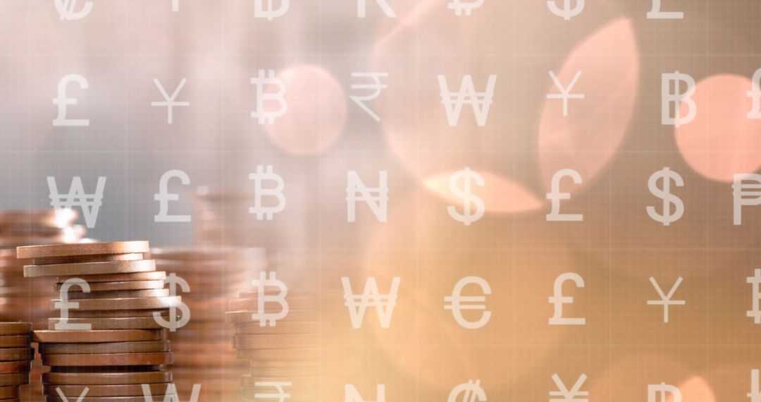 Financial Data Processing with Global Currency Symbols Overlay