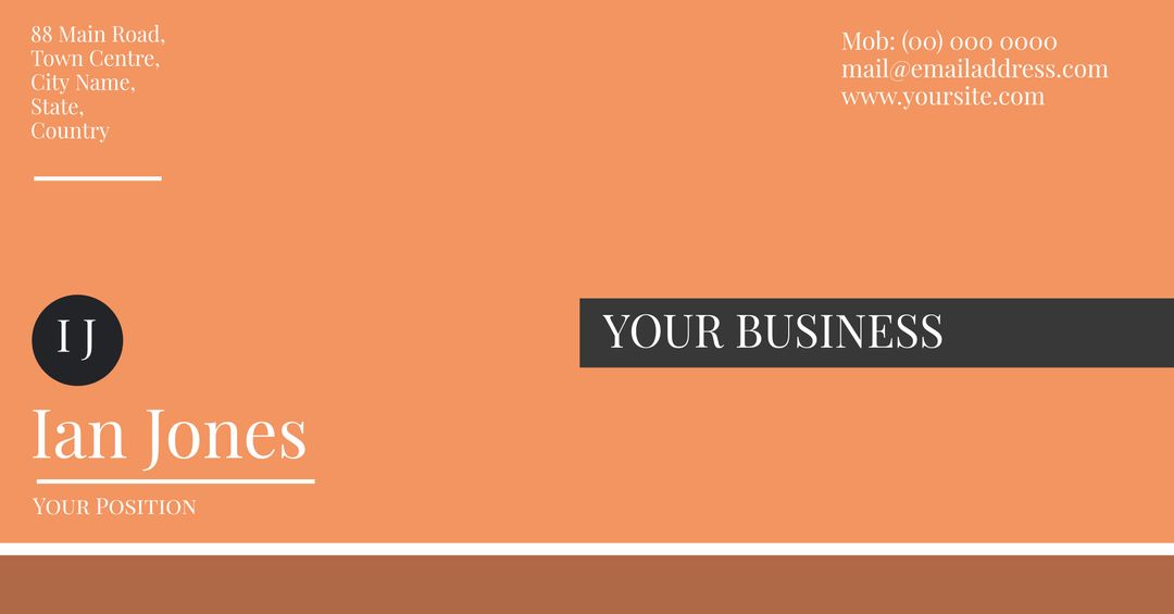 Modern orange professional business card design