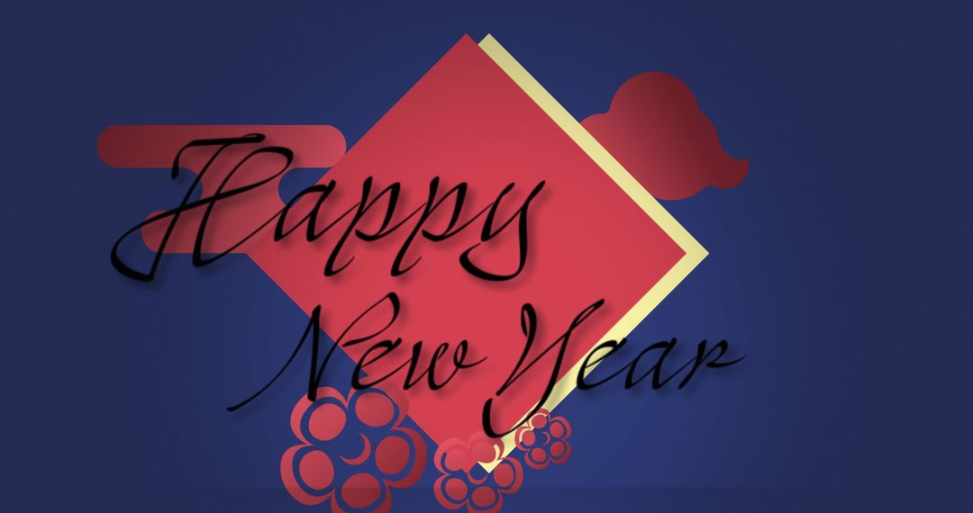 Happy New Year Text Banner Featuring Minimalistic Design