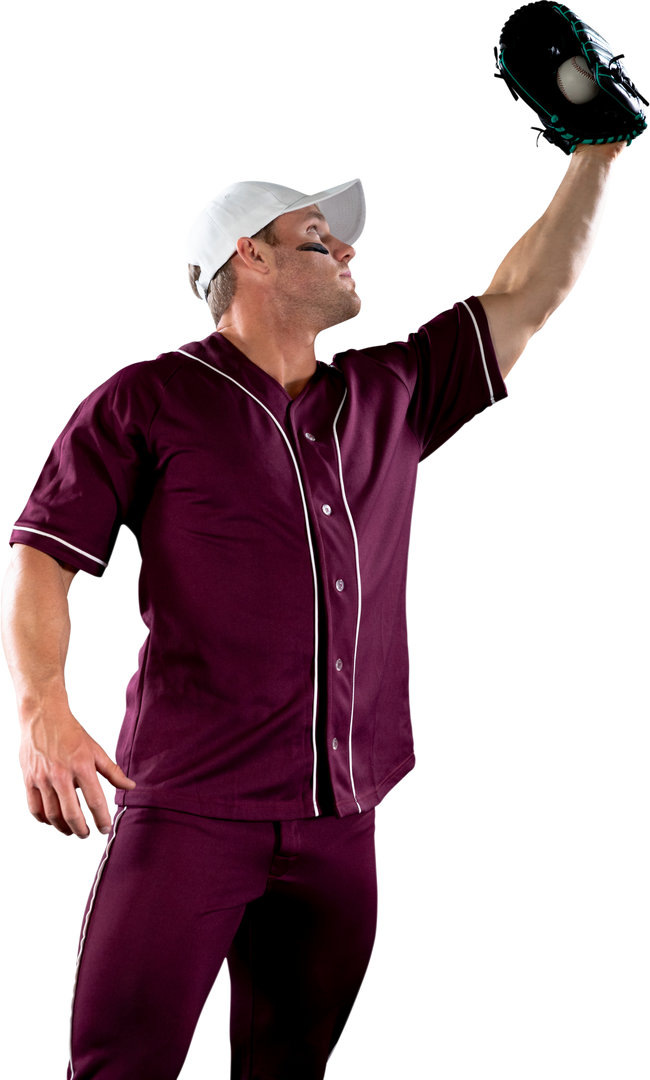 Transparent Baseball Player Holding Caught Ball in Mitt - Download Free Stock Images Pikwizard.com