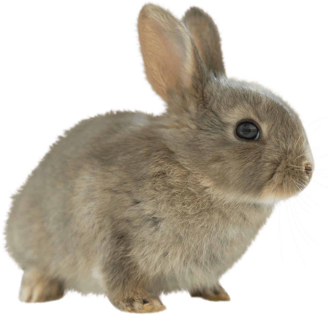 Transparent Rabbit Profile with Neutral Background