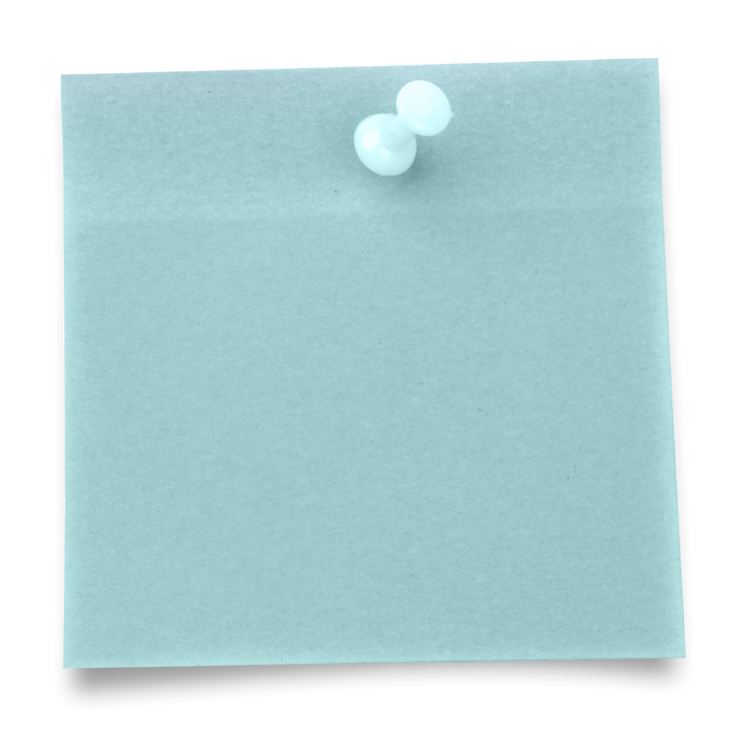 Transparent Turquoise Sticky Note with Thumbtack - Download Free Stock Images Pikwizard.com