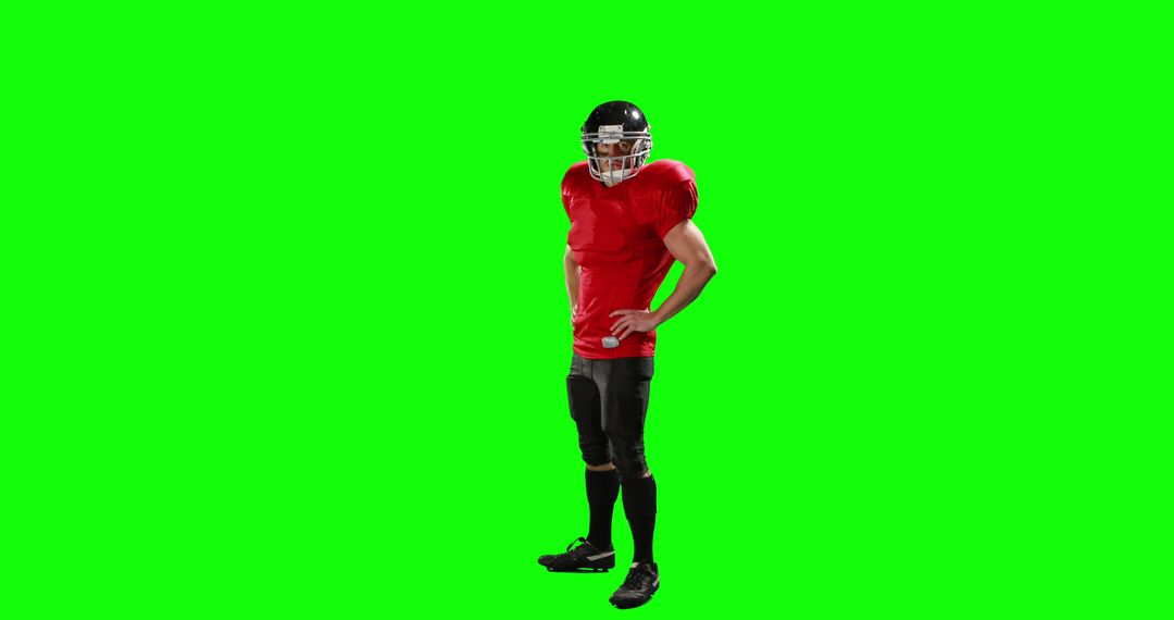 American Football Player in Uniform Against Green Screen - Free Images, Stock Photos and Pictures on Pikwizard.com