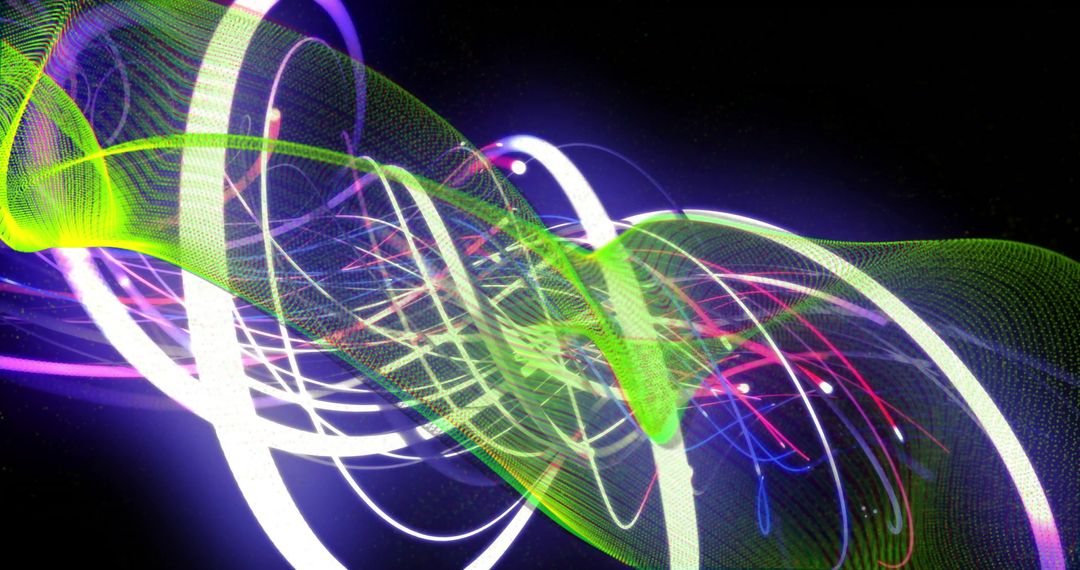 Vibrant Neon Light Trails Creating Futuristic Abstract Shapes