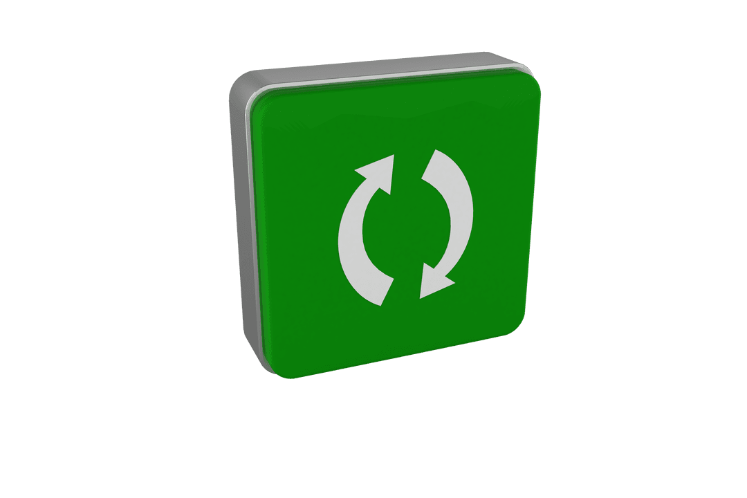 Transparent Green Cube with Rotating Arrows Icon - Download Free Stock Images Pikwizard.com