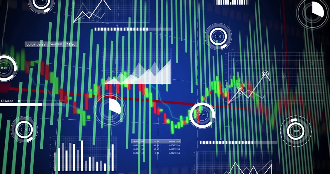 Abstract Financial Trading Dashboard with Trend Analysis