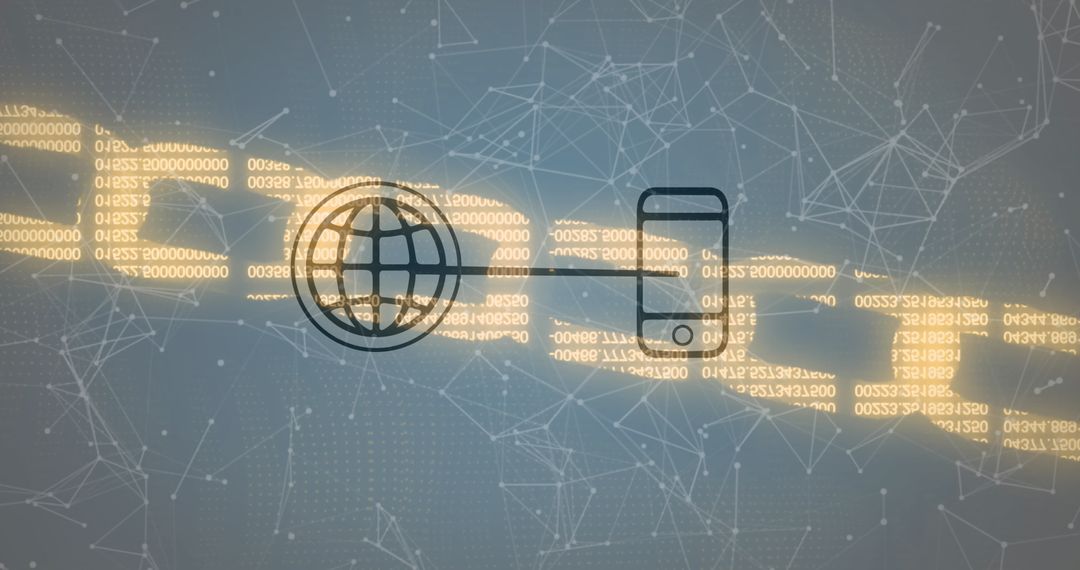 Digital Data Processing with Network Connection Icons
